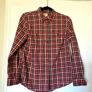 St. John's Bay Red Plaid Button Down Shirt